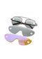 Matt Gray Metal Frame Sunglasses with Convertible Mirror Lenses