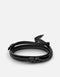Anchor Half-Cuff on Leather Bracelet, Noir, Asphalt