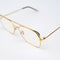 Square Gold-tone Metal Frame Optical Glasses
