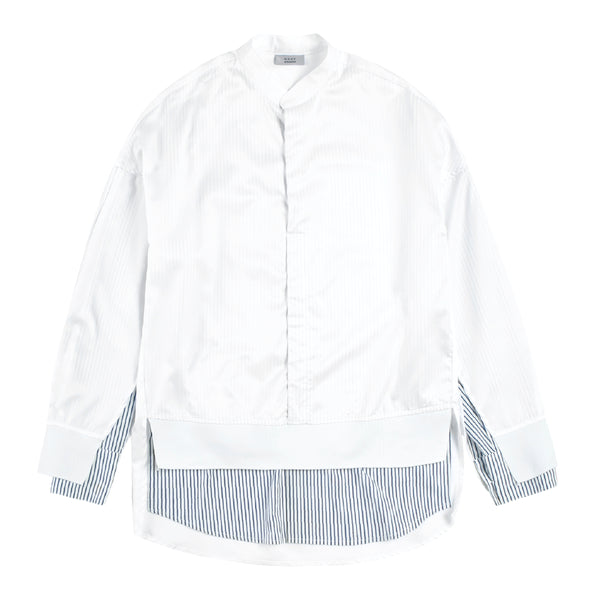 Navy Studio Double Layered White / Blue Stripe Shirt