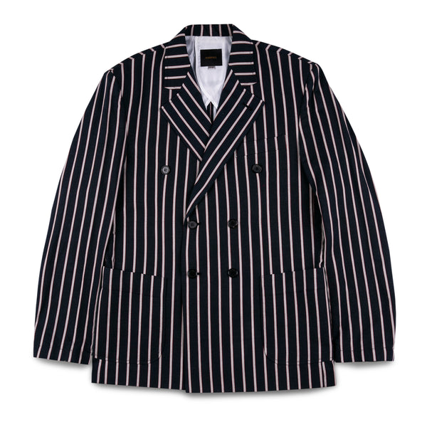 MarsPeople Double Breasted Striped Blazer