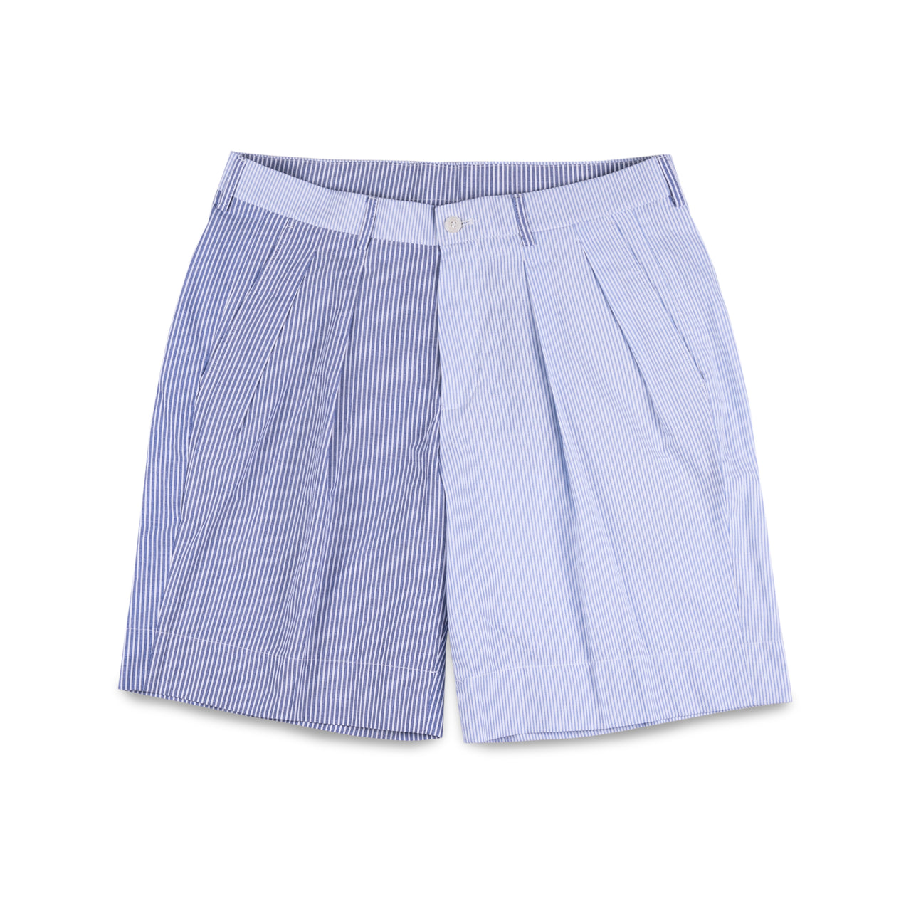 Jean Blue & Light Blue Striped Shorts