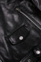 Edison Store Leather Biker Jacket with Silver Button