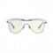 Matt Purple and Blue Coated Metal Frame Sunglasses with Yellow Layered Lens