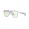 Matt Purple and Blue Coated Metal Frame Sunglasses with Yellow Layered Lens